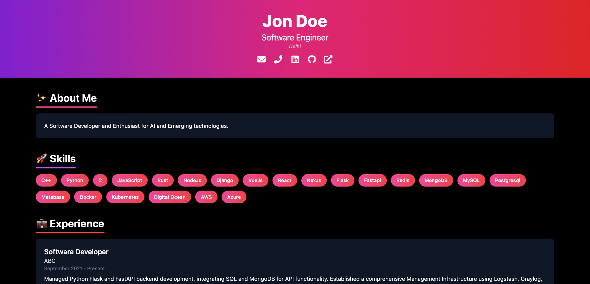 Professional theme preview